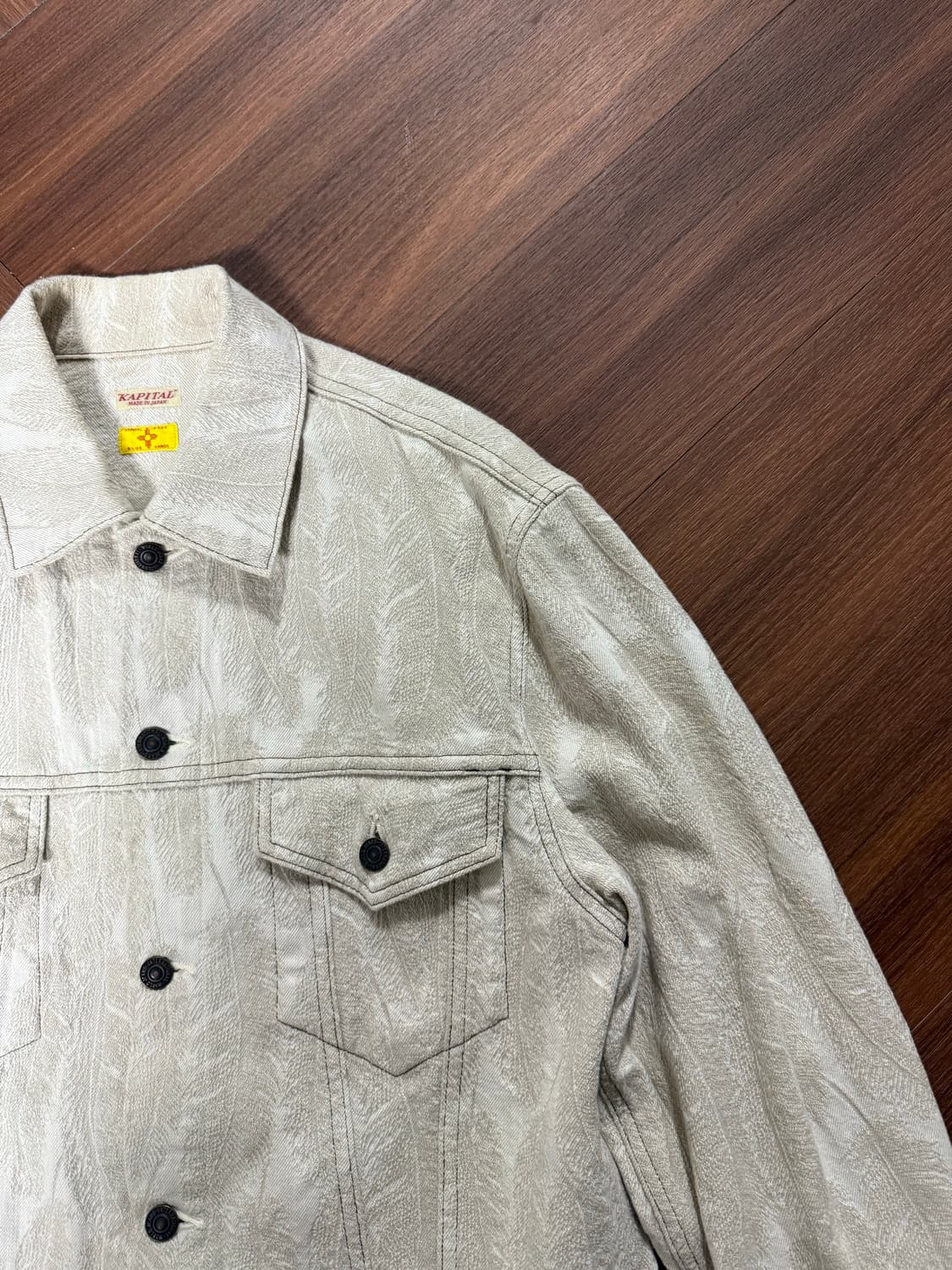 캐피탈 12온즈 페더 데님 3세대 자켓 화이트 상품이미지2