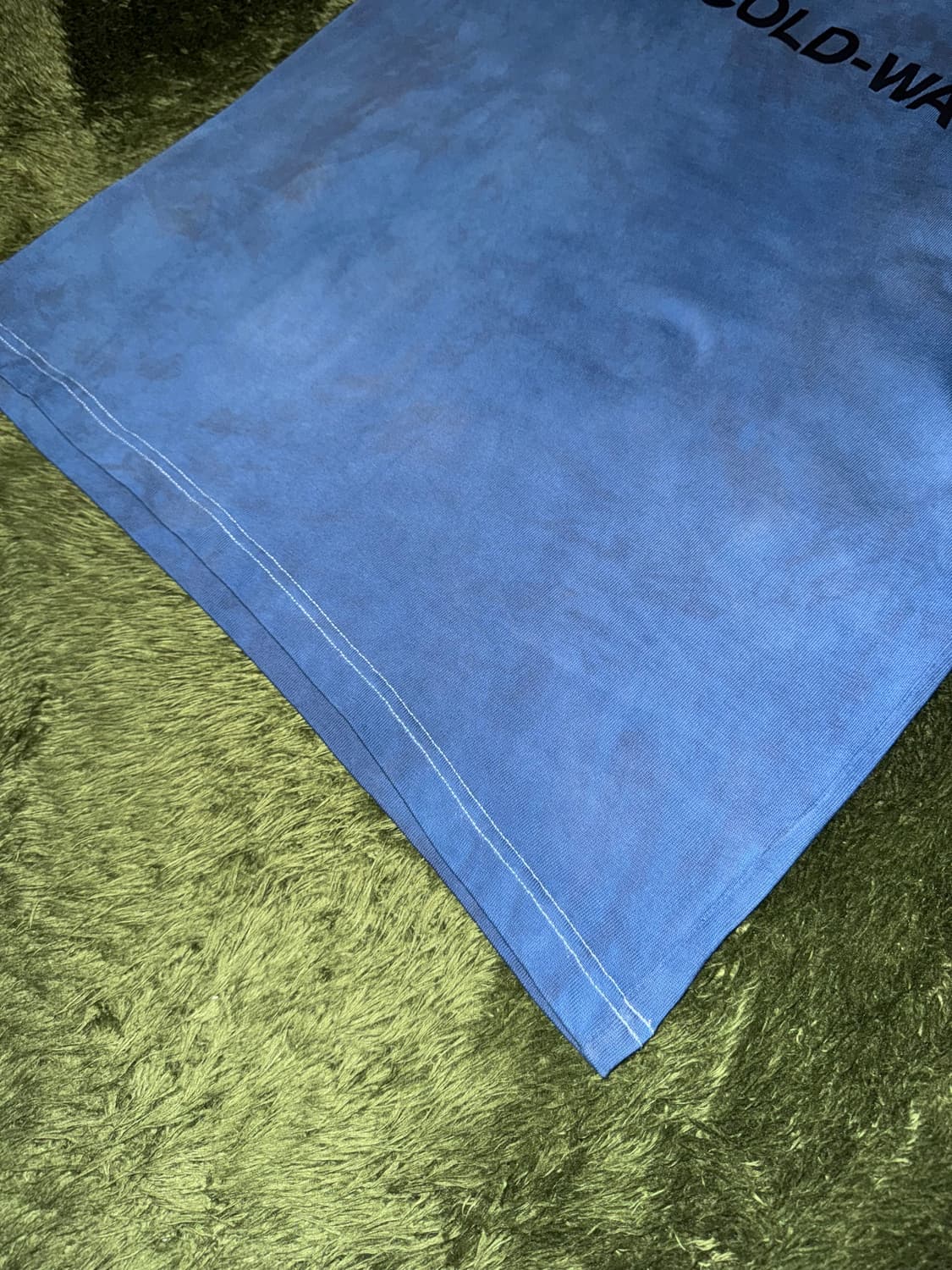 [L] ACW 어콜드월 러버 로고 핸드 다잉 소프트 터치 티셔츠 인디고 상품이미지5