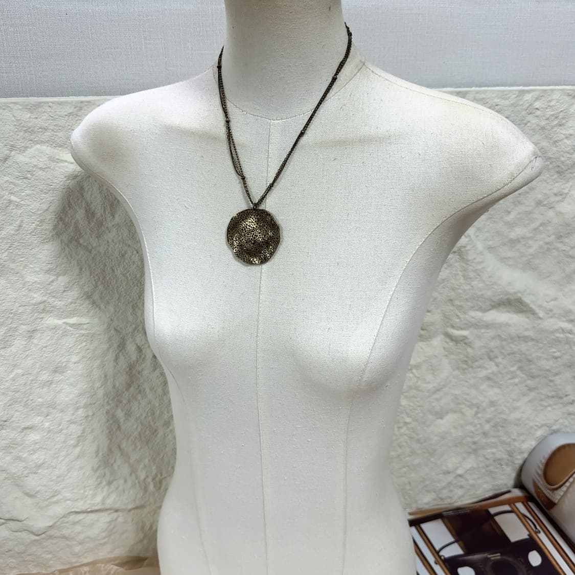 빈티지  황동 연근 레이어드 목걸이 상품이미지1