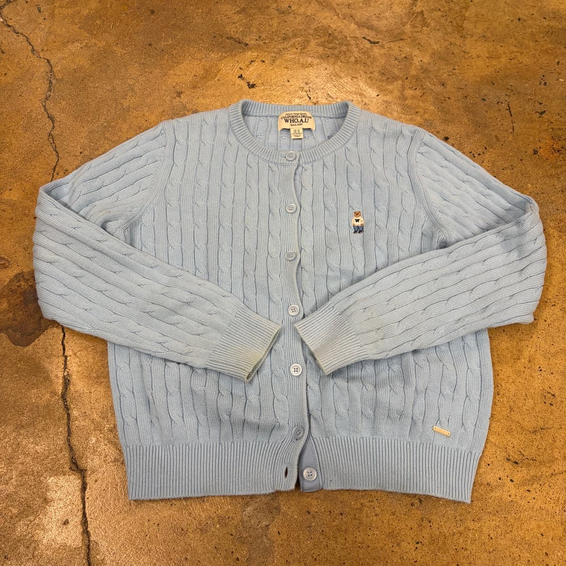 후아유 소라 하늘 꽈배기 니트 가디건  상품이미지2