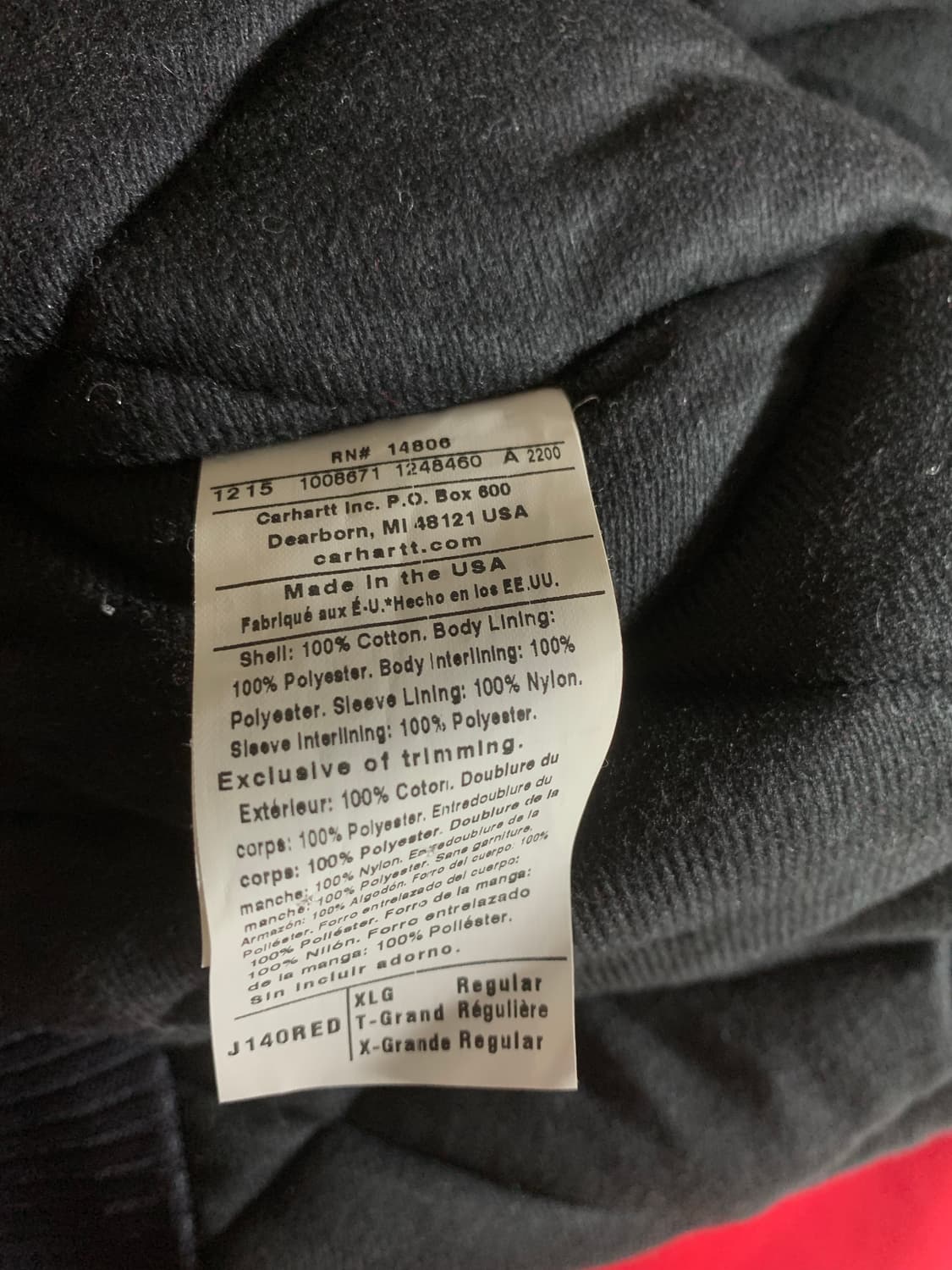 (새상품) 칼하트 J140 레드 액티브 자켓 상품이미지5