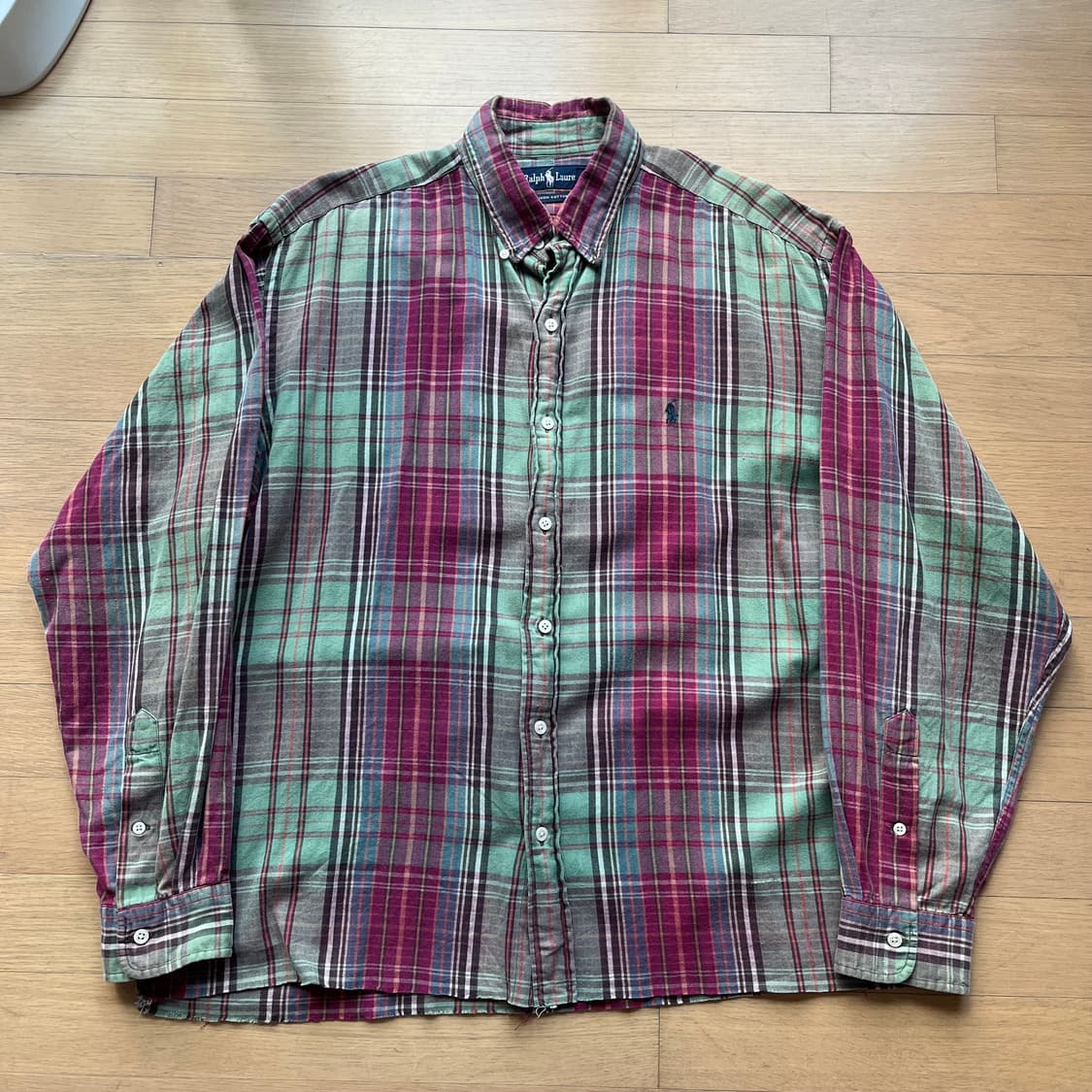 90년대 폴로랄프로렌 체크 플란넬 셔츠 빈티지 상품이미지1