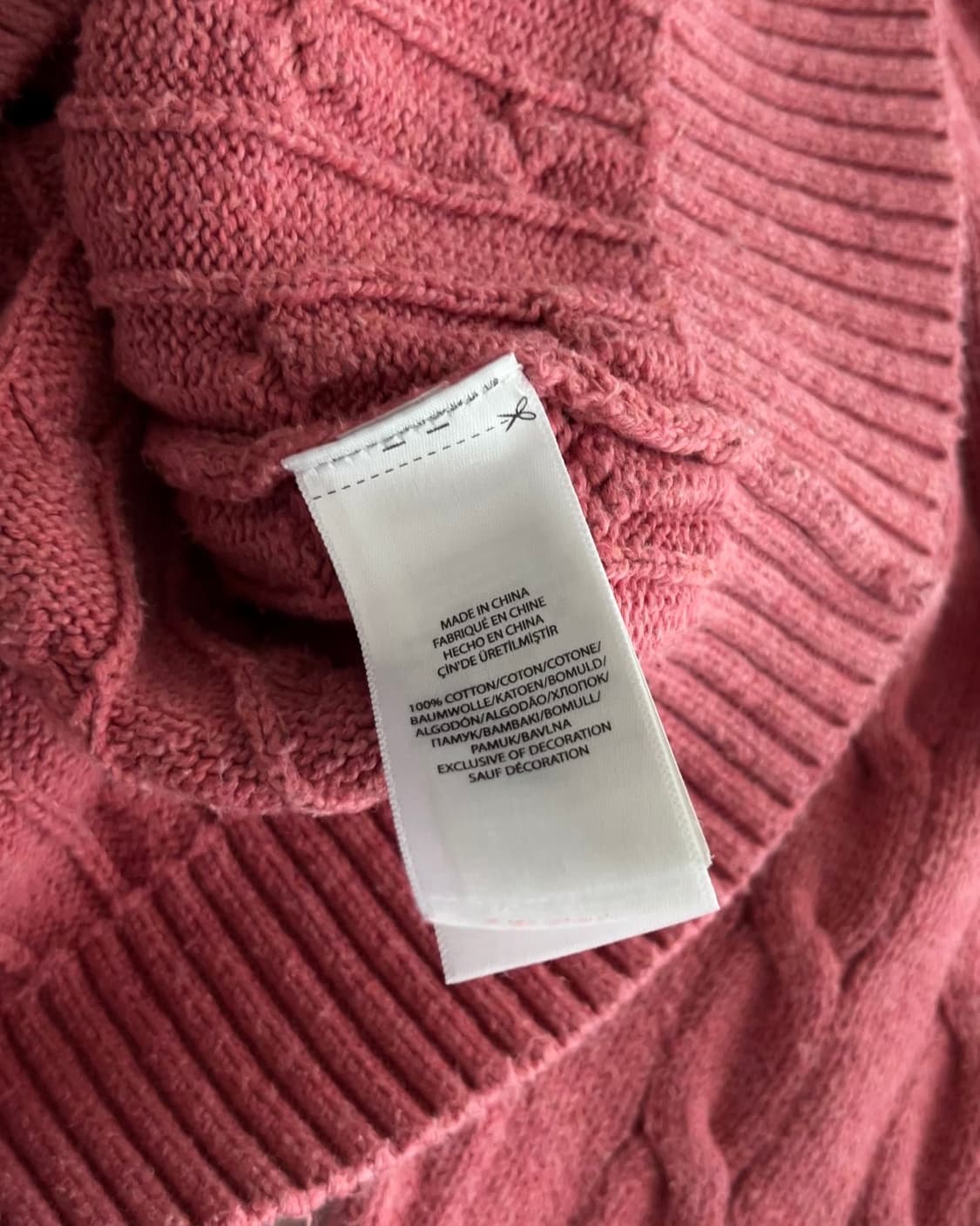 폴로 랄프로렌 케이블 핑크 꽈배기 라운드 니트 L 상품이미지4