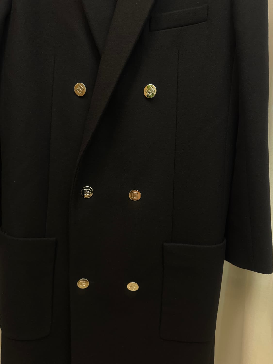 balmain 발망 남성 더블 브레스드 오버핏 버진울 코트 상품이미지4