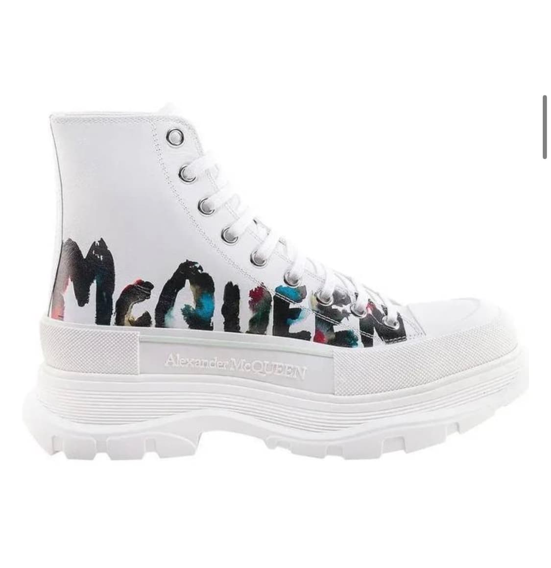 [새상품]알렉산더맥퀸 그래피티 트레드 슬릭 부츠 화이트 상품이미지8