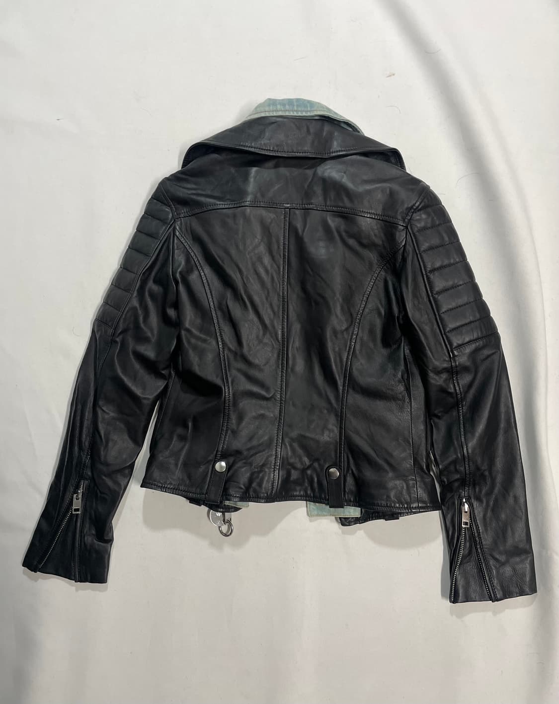 Diesel 데님 레이어드 램스킨 라이더재킷 상품이미지2