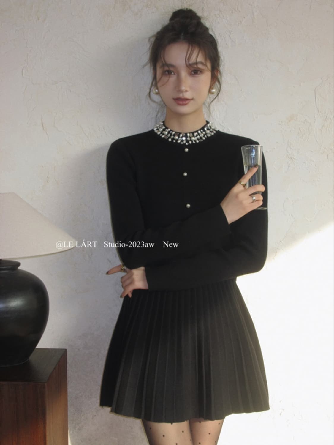 LELART 연말 진주 비즈 니트 [새상품] 상품이미지3