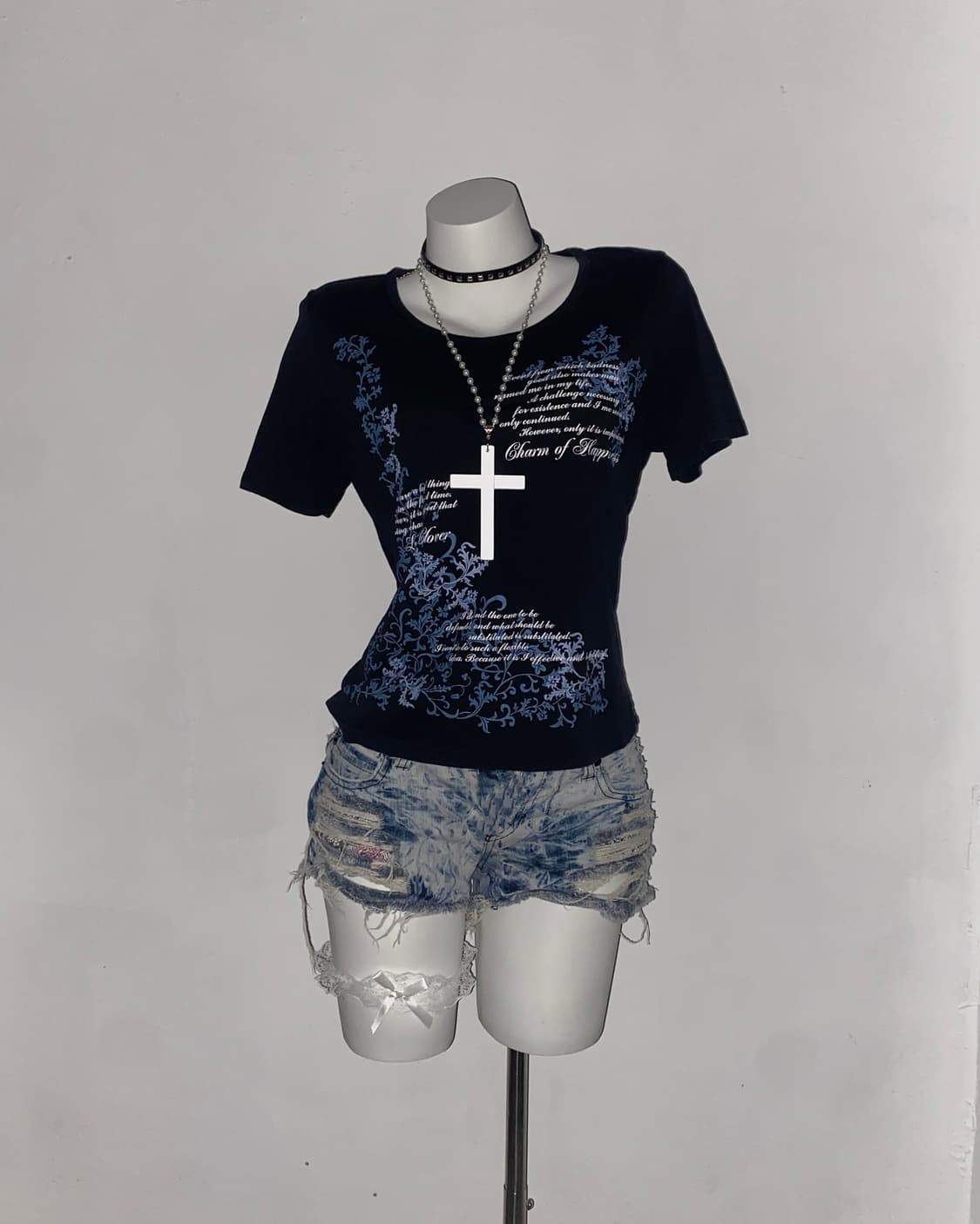 CECCHINI blue Floral y2k T-shirt  상품이미지1