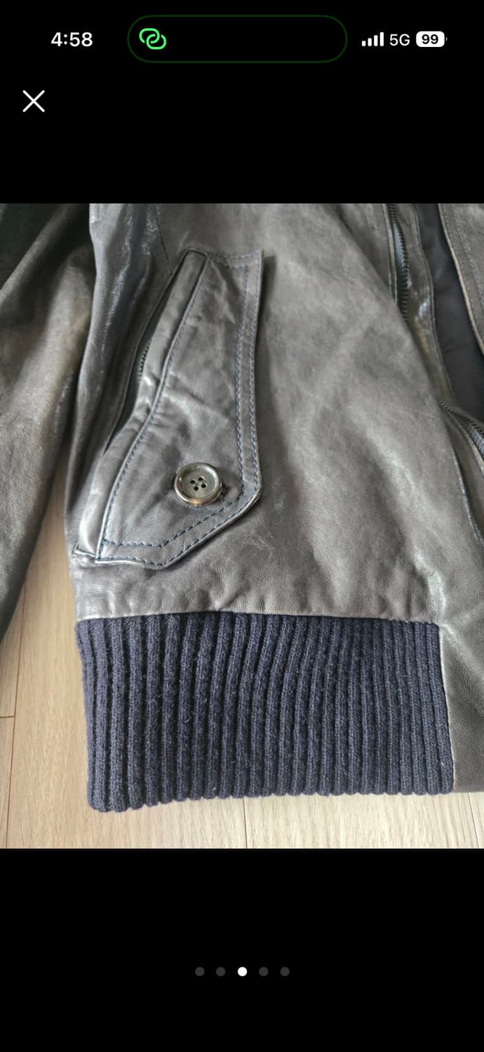 우영미 하이넥 레더자켓 블랙 상품이미지5