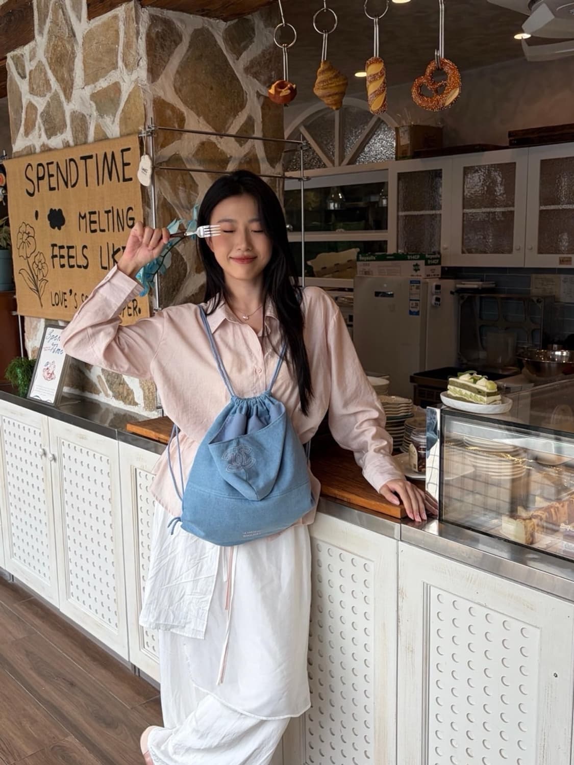 샤넬뷰티  데님컬렉션 드로스트링 복조리형 백팩 상품이미지6