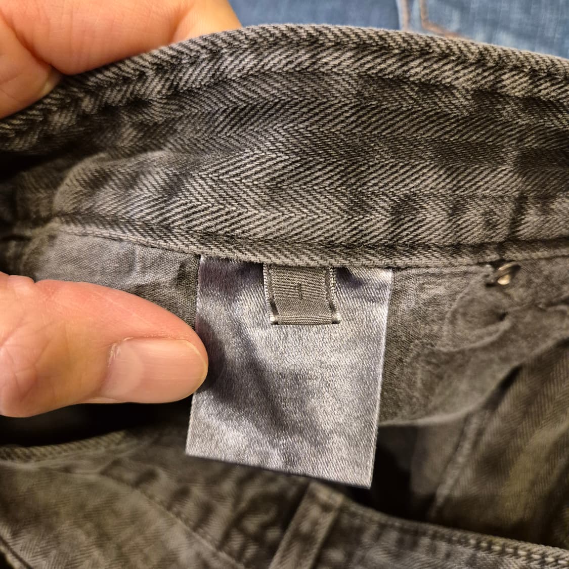 30인치 피그먼트워싱 헤링본패턴 벌룬핏 데님팬츠 상품이미지3