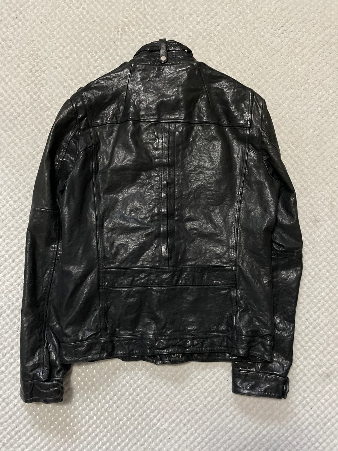 T.I FOR MEN 웨스턴 무드 램스킨 양가죽 절개 포켓 레더 자켓 상품이미지2