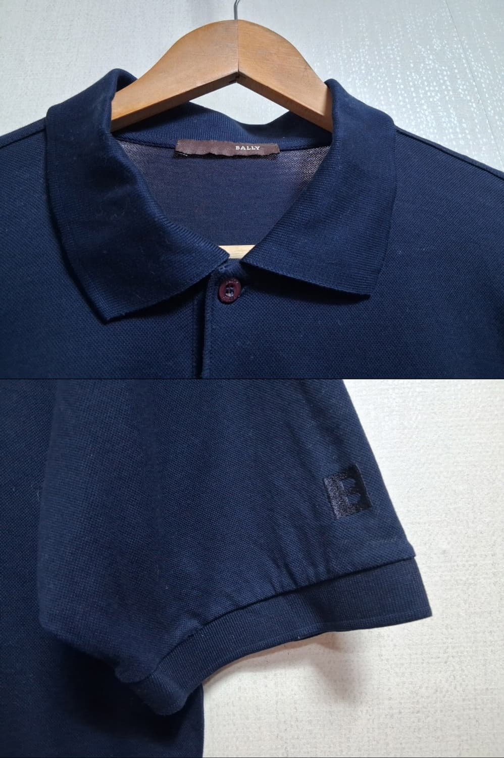 BALLY 발리 남성 반팔 카라티 네이비 실켓 곰보바닥 105 상품이미지3