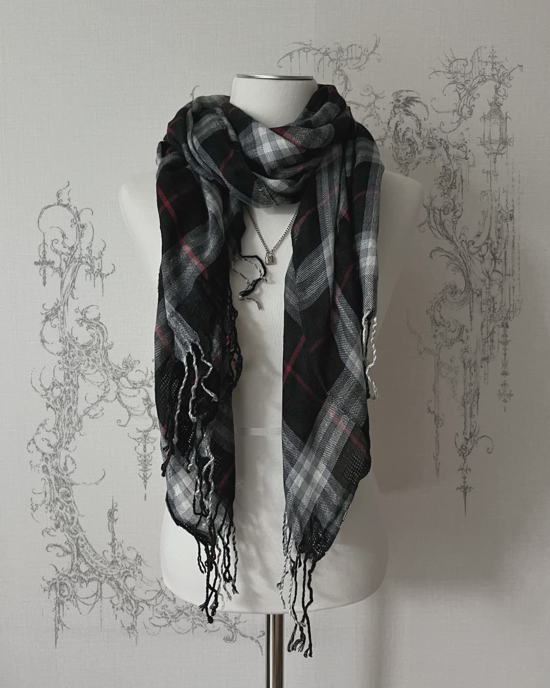 red line check muffler 상품이미지1