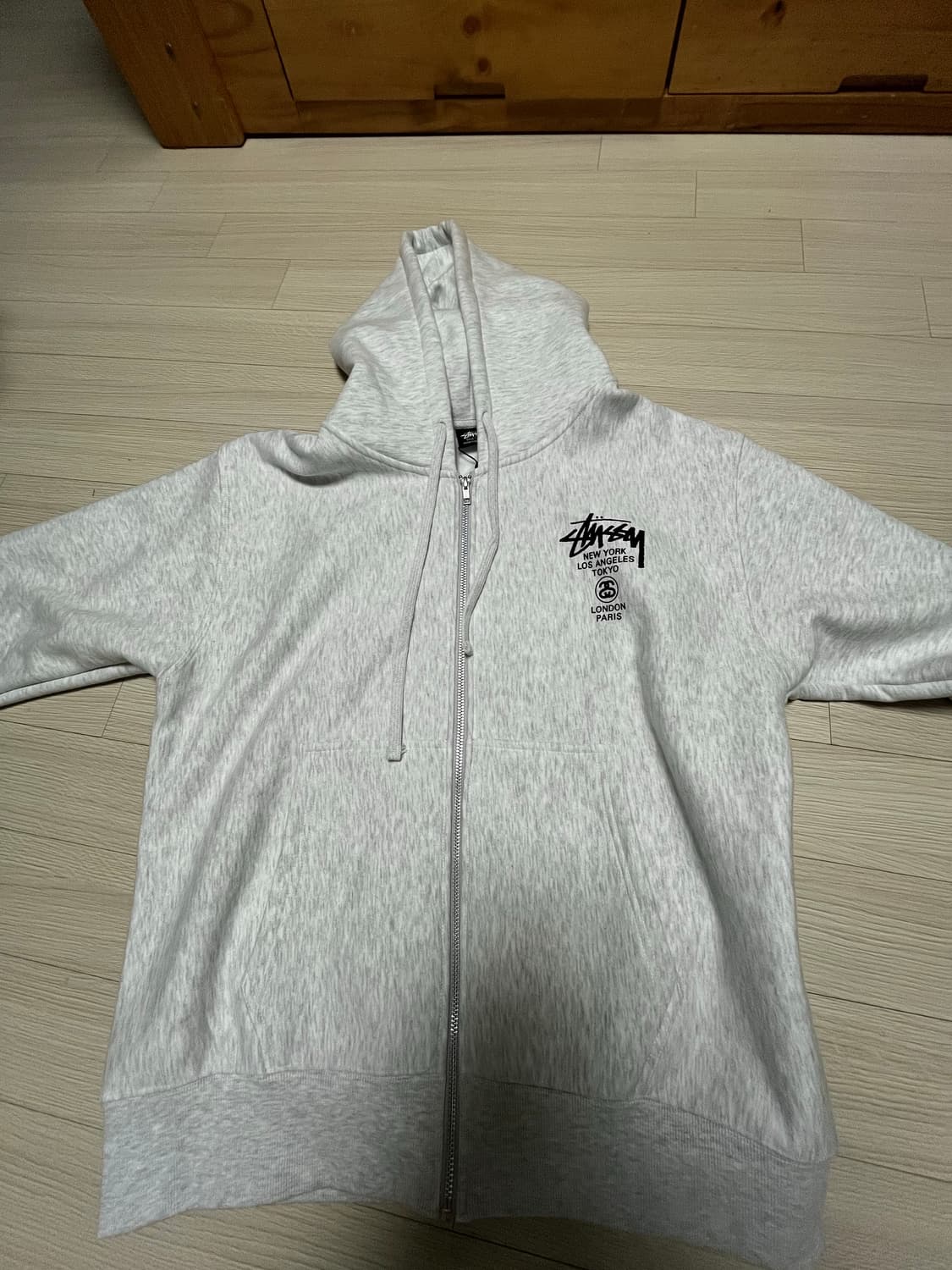 스투시 월드투어 후드집업 에쉬 헤더 상품이미지3