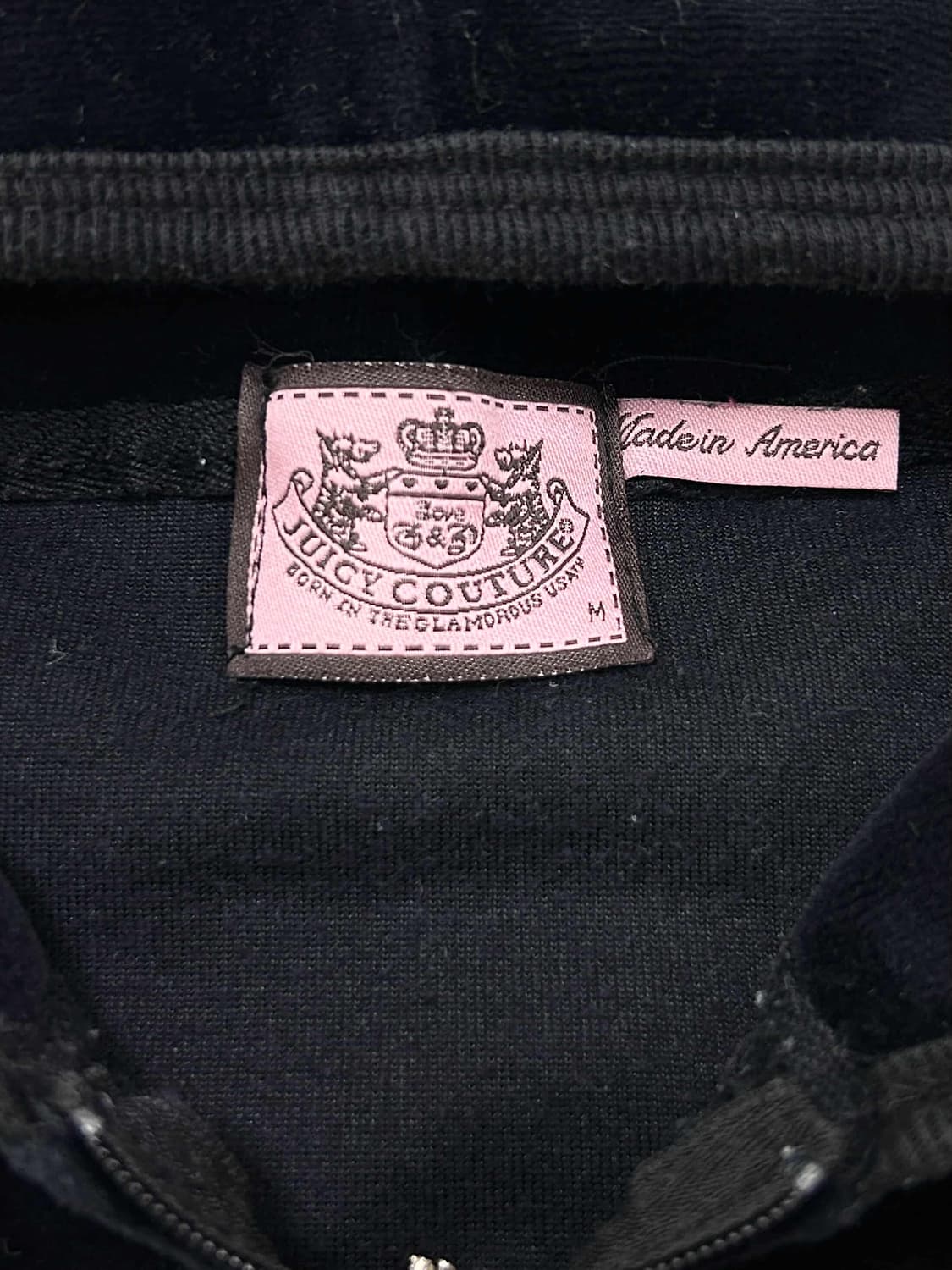 쥬시꾸뛰르 빅로고 블랙 벨벳 후드집업 상품이미지8