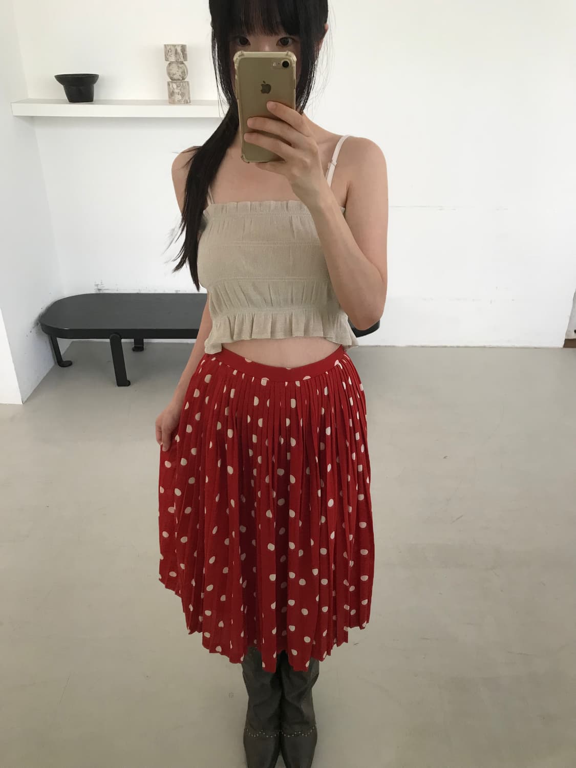vintage red dot skirt 상품이미지2