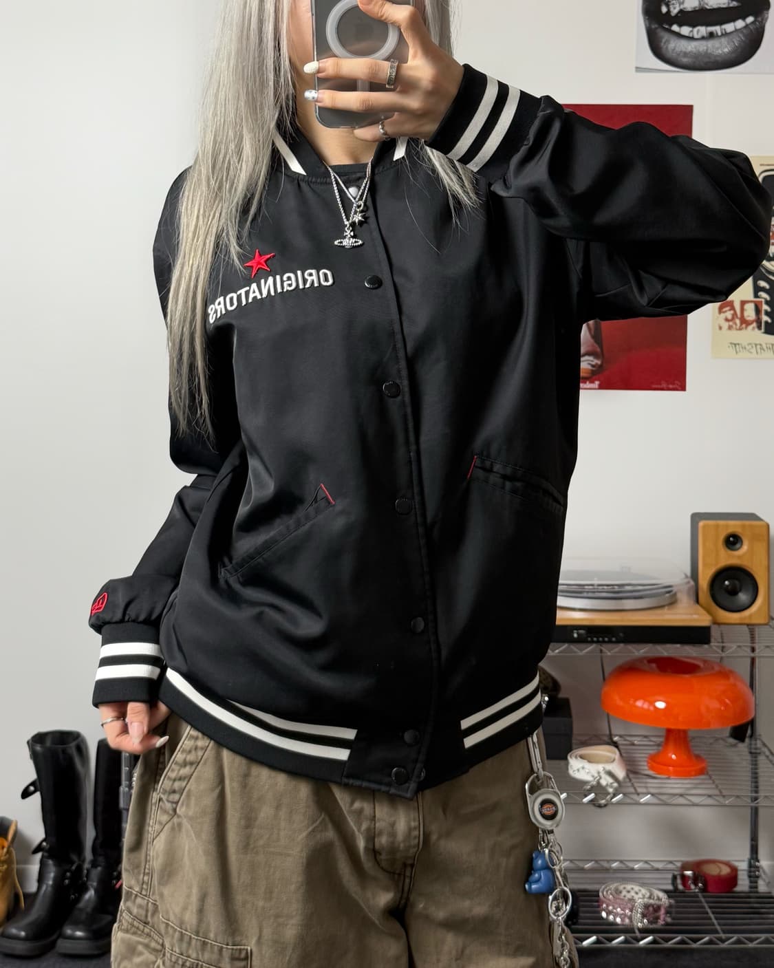 뉴에라 스타 로고 스타디움 블랙 자켓 상품이미지2