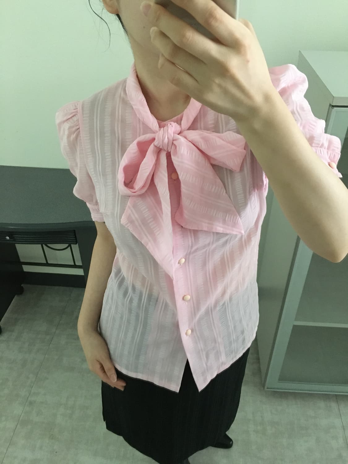 ribbon puff sleeve blouse 상품이미지6