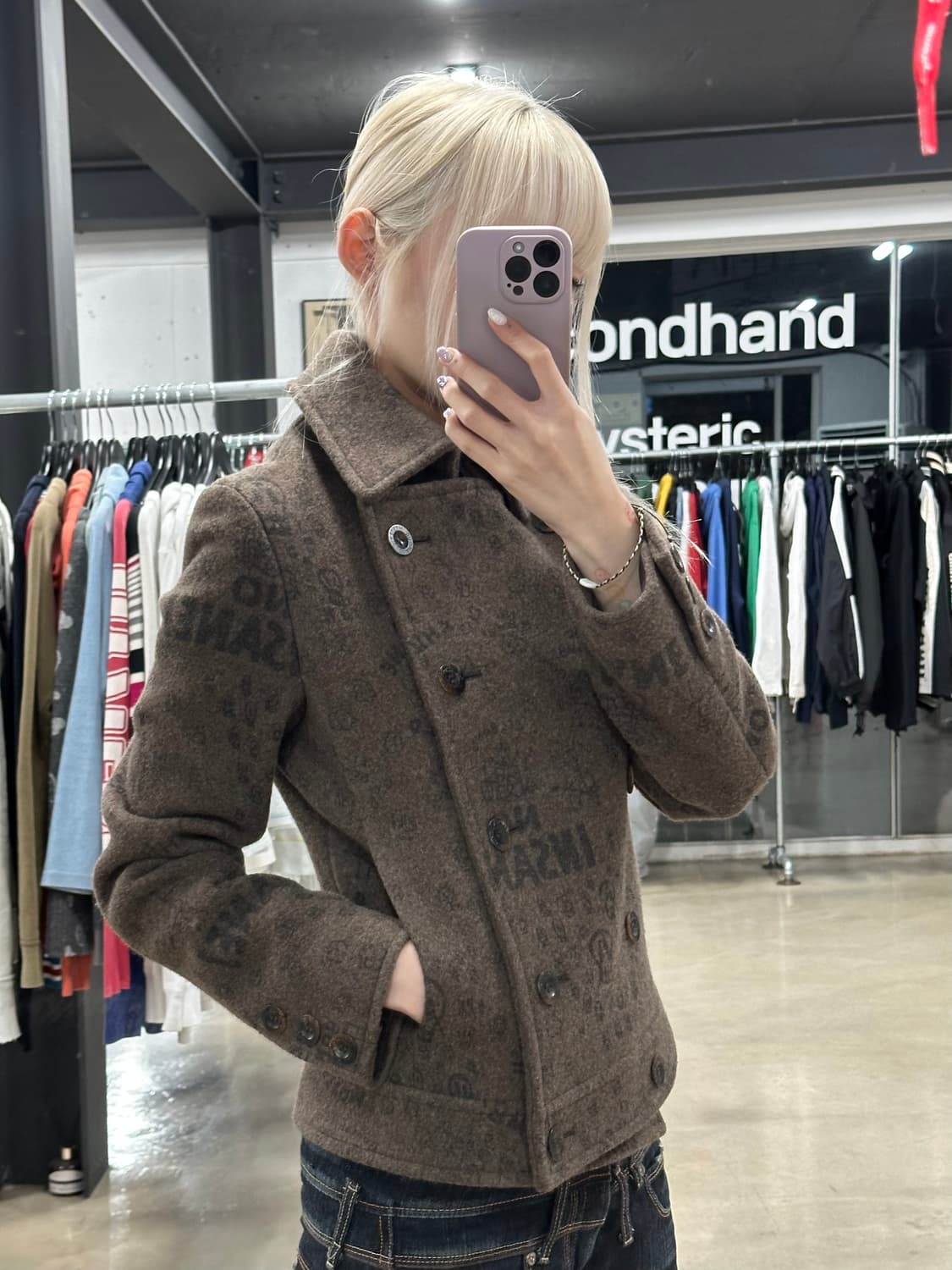 히스테릭글래머 스컬 숏 코트 브라운  상품이미지2