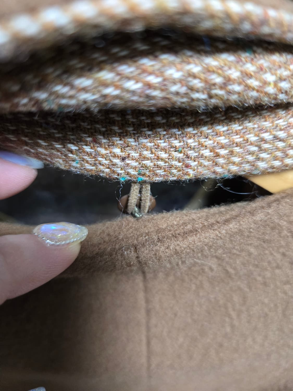 울캐시미어 머플러코트 카멜브라운색상 상품이미지3