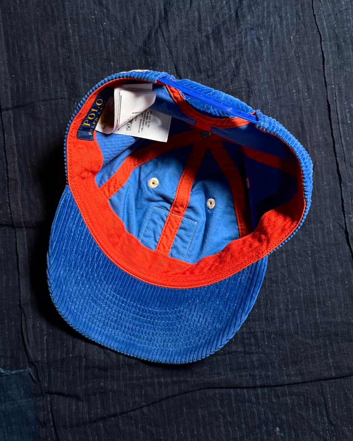 폴로 랄프로렌 셰닐 패치 코듀로이 볼캡 - 블루 OS 상품이미지3