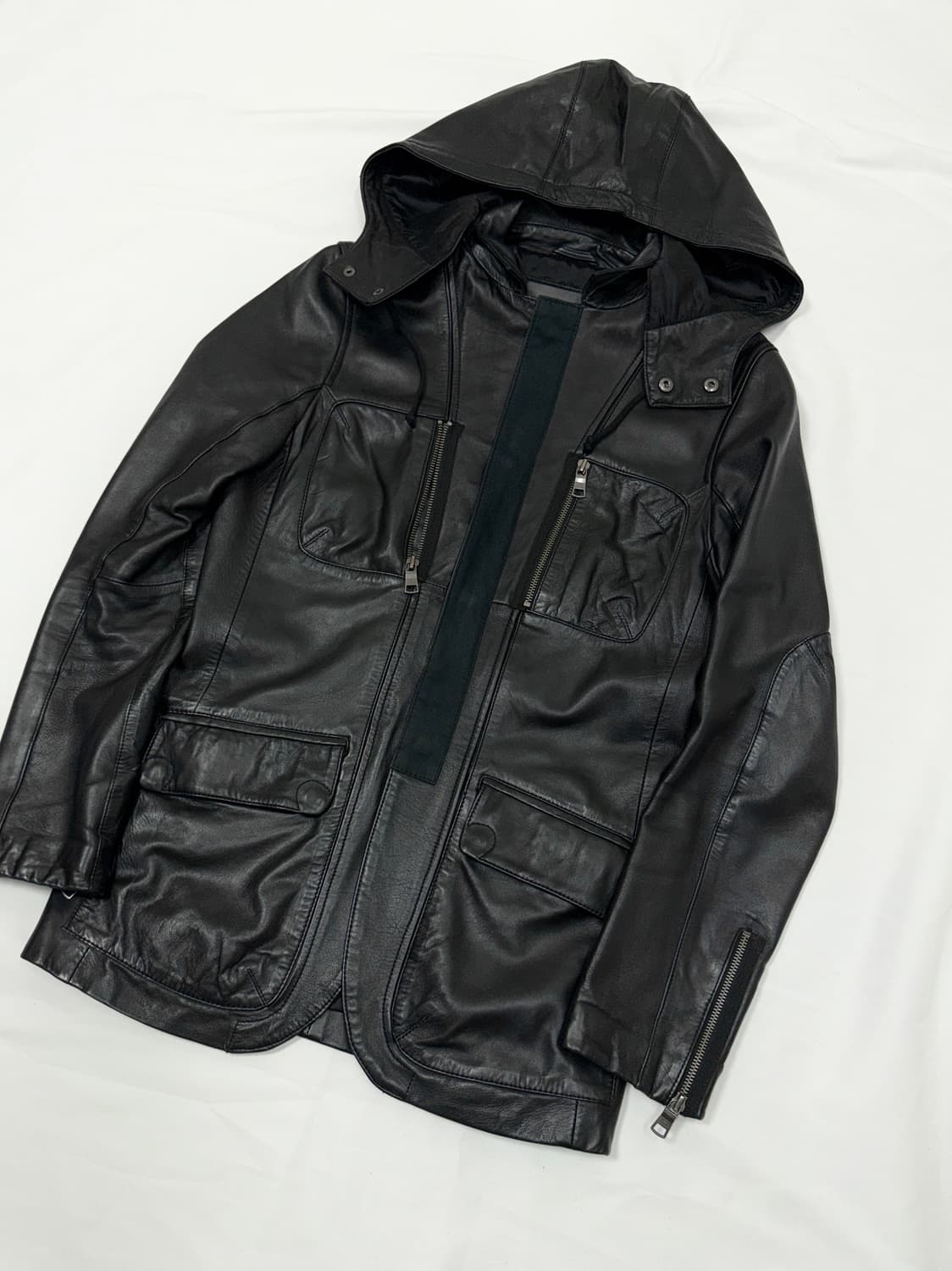 아르마니 익스체인지 레더 후드 자켓 상품이미지3