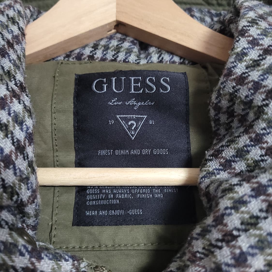 (M) GUESS 게스 카키색 후드 야상형 롱 코트 패딩 상품이미지3