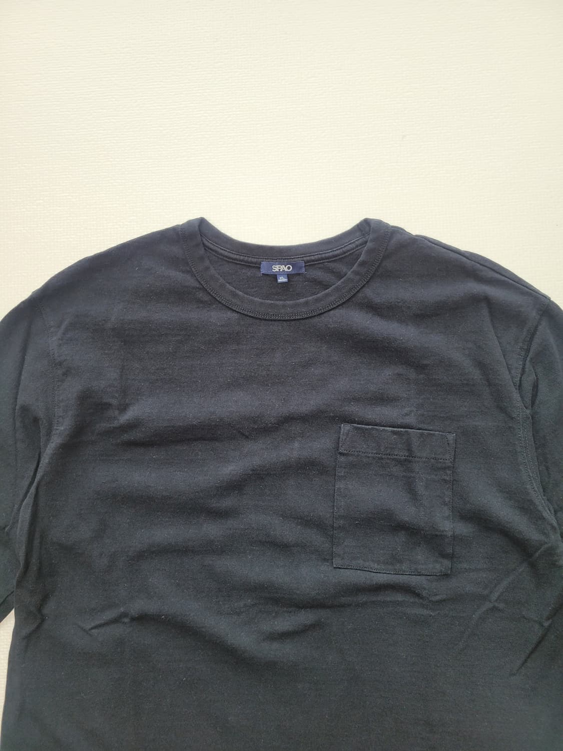스파오 SPAO 남자 긴팔 라운드티 XL 블랙 상품이미지4