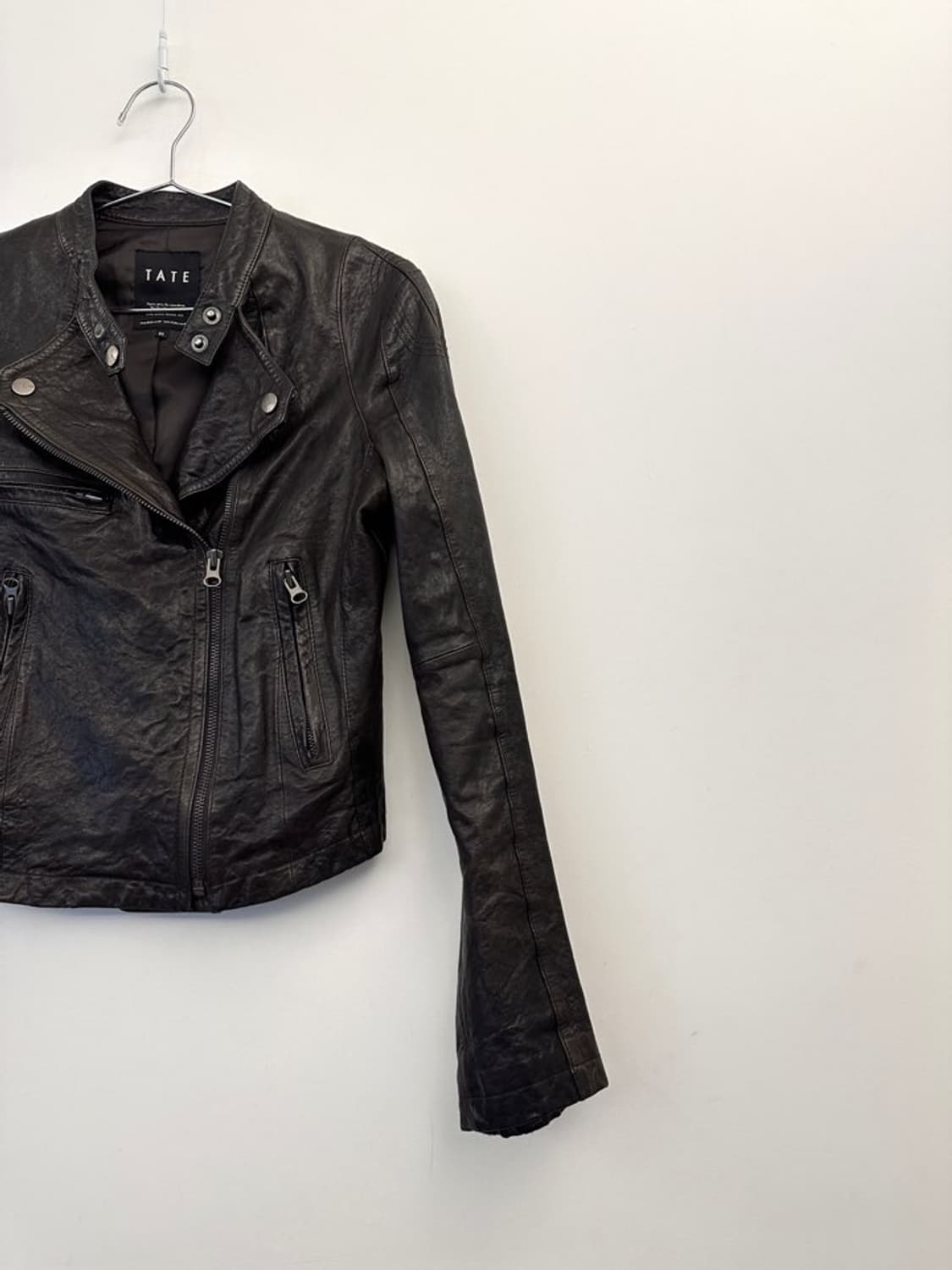 TATE short leather jacket / deep brown 상품이미지3