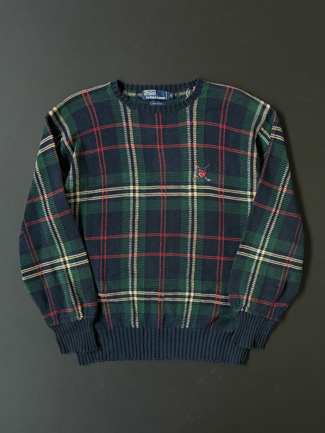 폴로 랄프로렌 타탄체크 방패로고 니트  상품이미지1