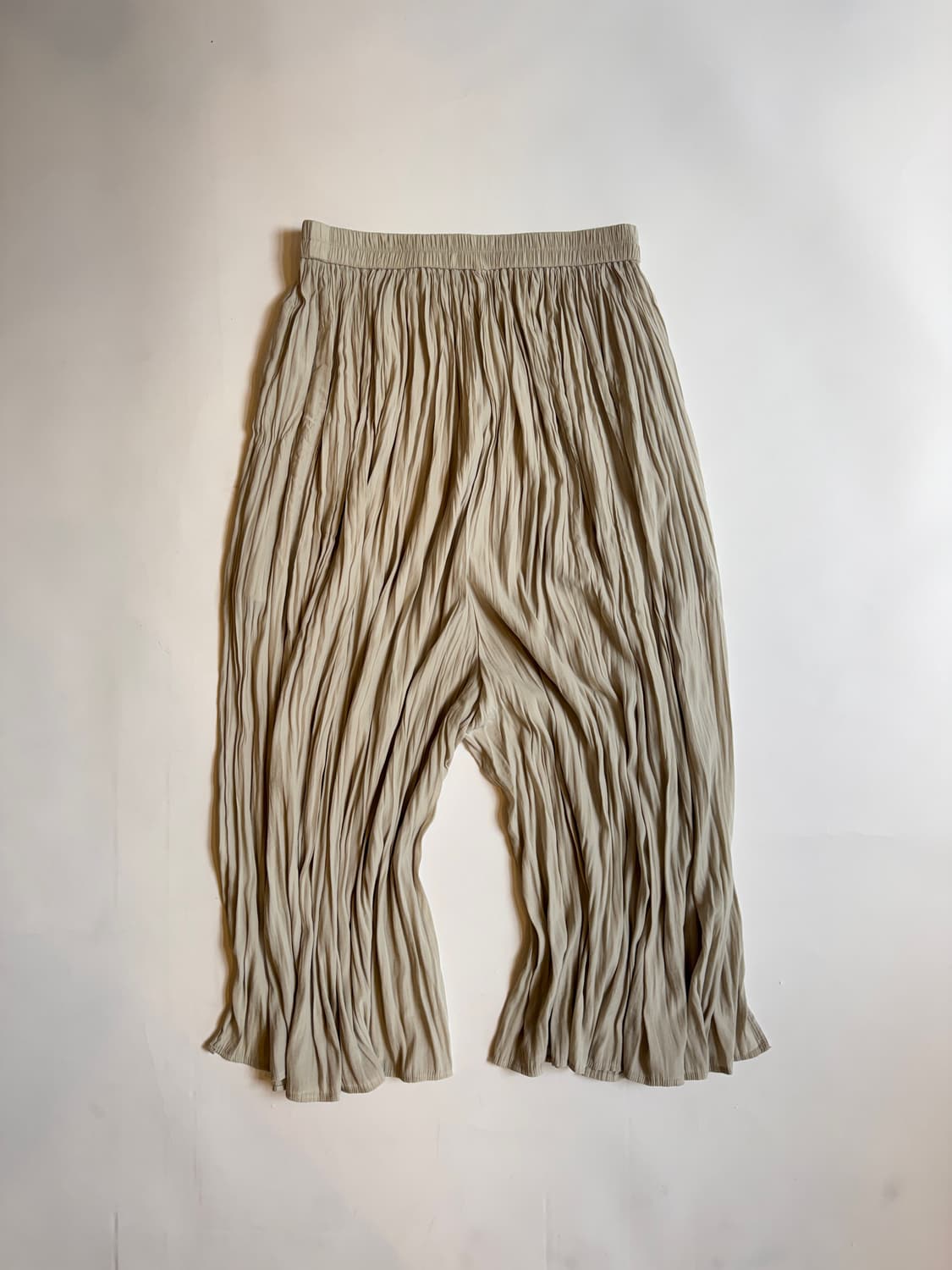 Sage Gray Crinkle Wide-Leg Cropped Pant 상품이미지3