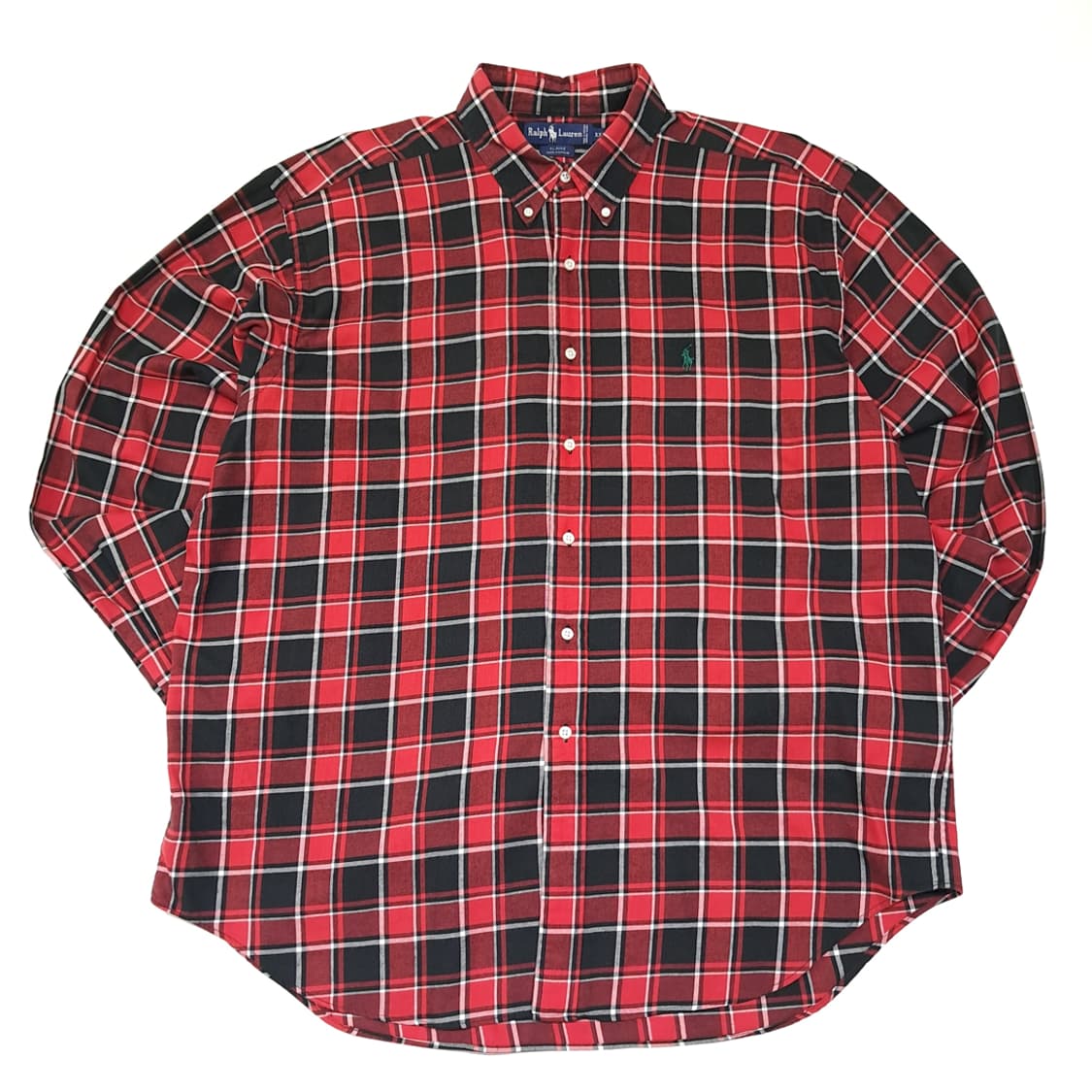 CL540 2XL 폴로 90s 클래식 타탄체크 버튼다운 레드 셔츠 남방 상품이미지1