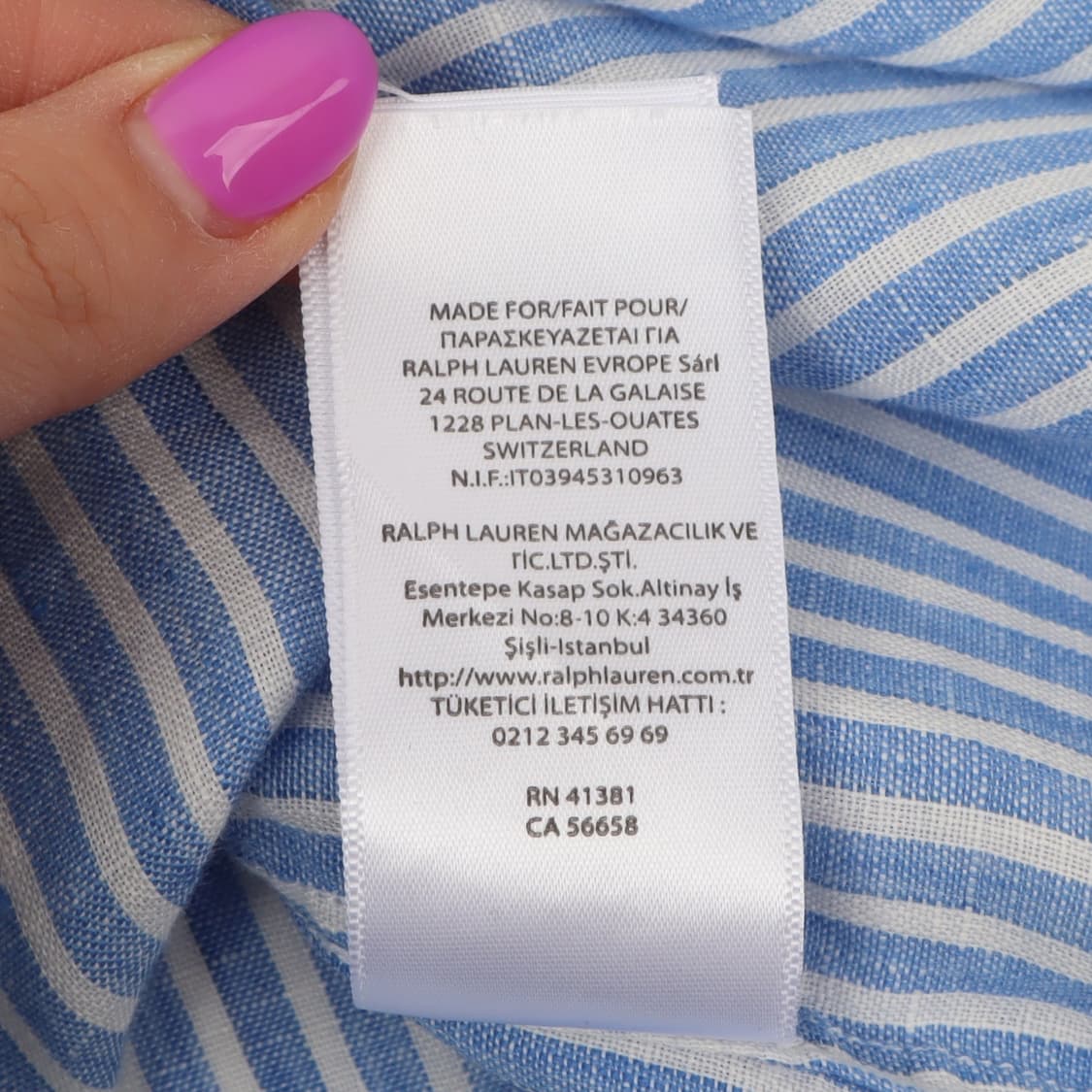 폴로 랄프로렌 qr 린넨 라이트 블루 스트라이프 셔츠 상품이미지10