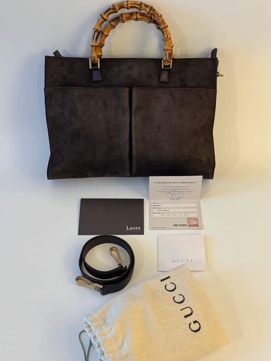 GUCCI(구찌) 뱀부 스웨이드 토트백 상품이미지9