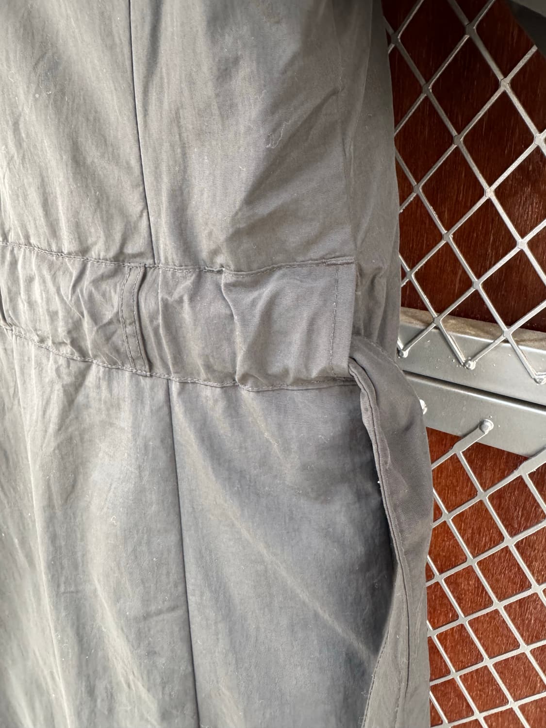 에디바우어 벨티드 카키 양모 롱 패딩 코트 자켓 L 상품이미지5