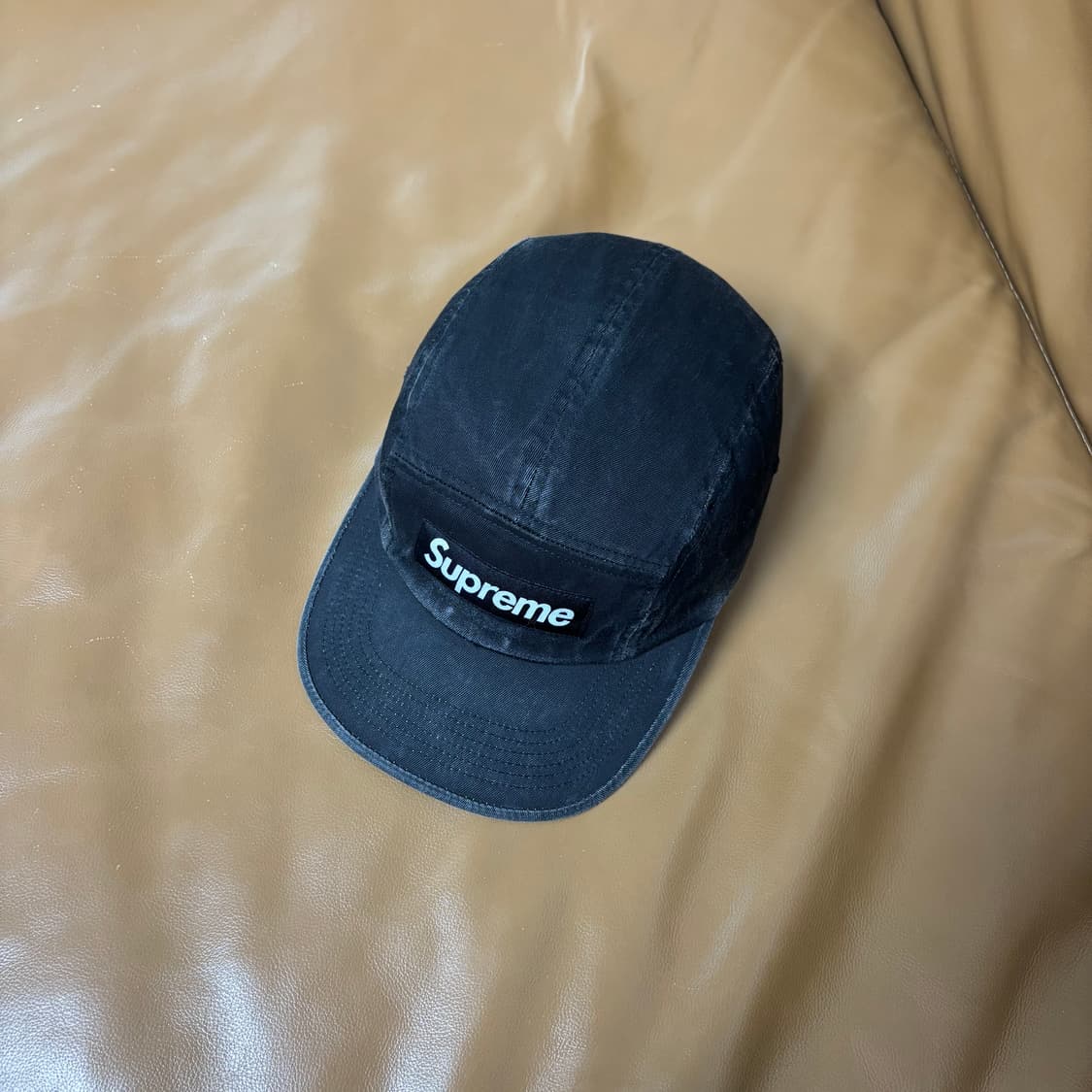 슈프림 캠프캡 모자 박스로고 워시드 블랙 상품이미지5