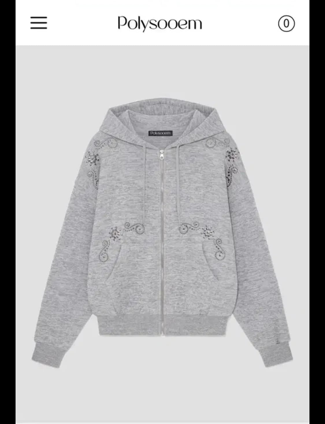 폴리수엠 ORNAMENT STUDDED HOODIE gray 상품이미지1