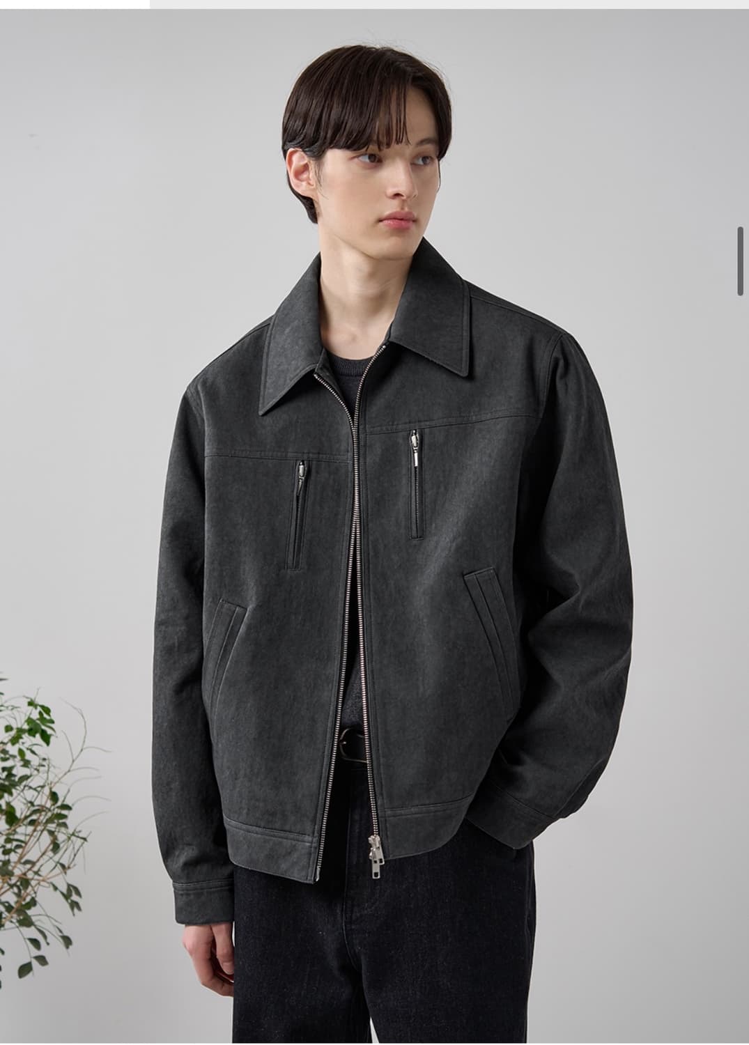 (새상품)(L)드로우핏 [서강준 PICK]페이드 다잉 코튼 블루종 자켓 상품이미지4