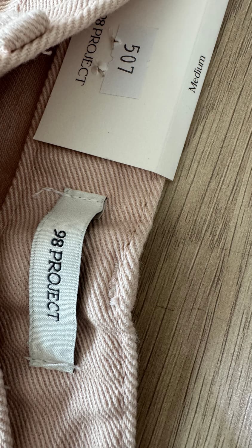 연핑크색 와이드 데님 팬츠 상품이미지4