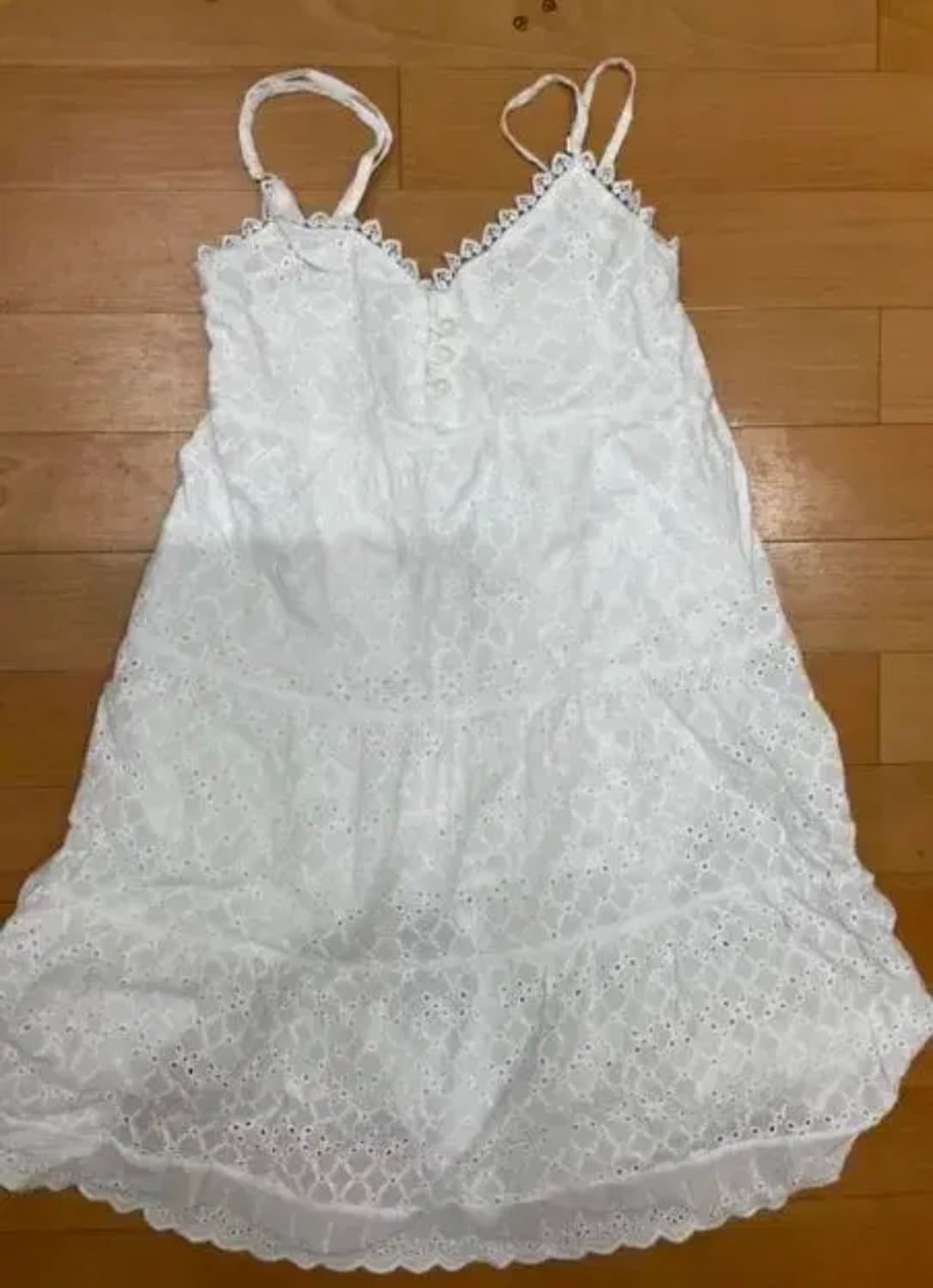 빈티지 화이트 레이어드 미디 원피스 상품이미지1