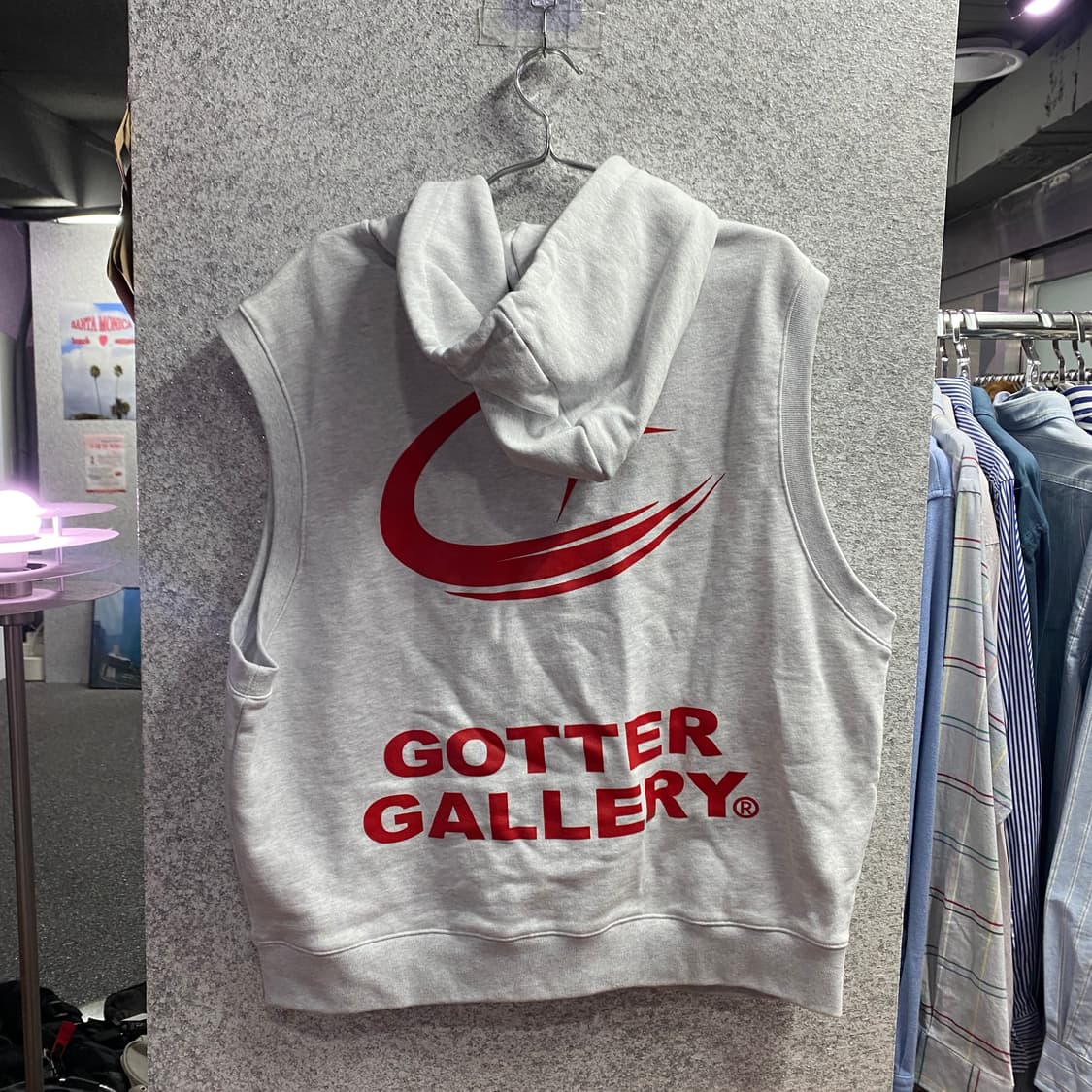 아카이브볼드X가터갤러리 939 라이트그레이 후드집업 베스트 B4212 상품이미지5