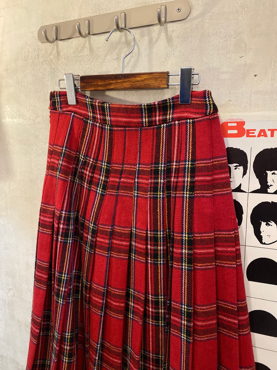 빈티지 레드 체크스커트 상품이미지4