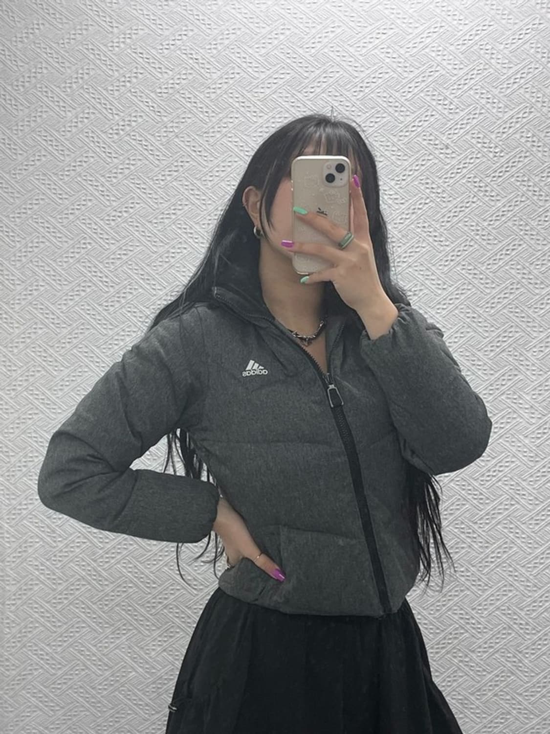 아디다스 빈티지 모던시크 슬림핏 크롭 숏 패딩 85 C07254 상품이미지1