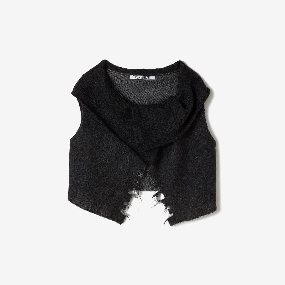 Perverze DAMAGED MOHAIR KNIT VEST, GRAY 상품이미지1