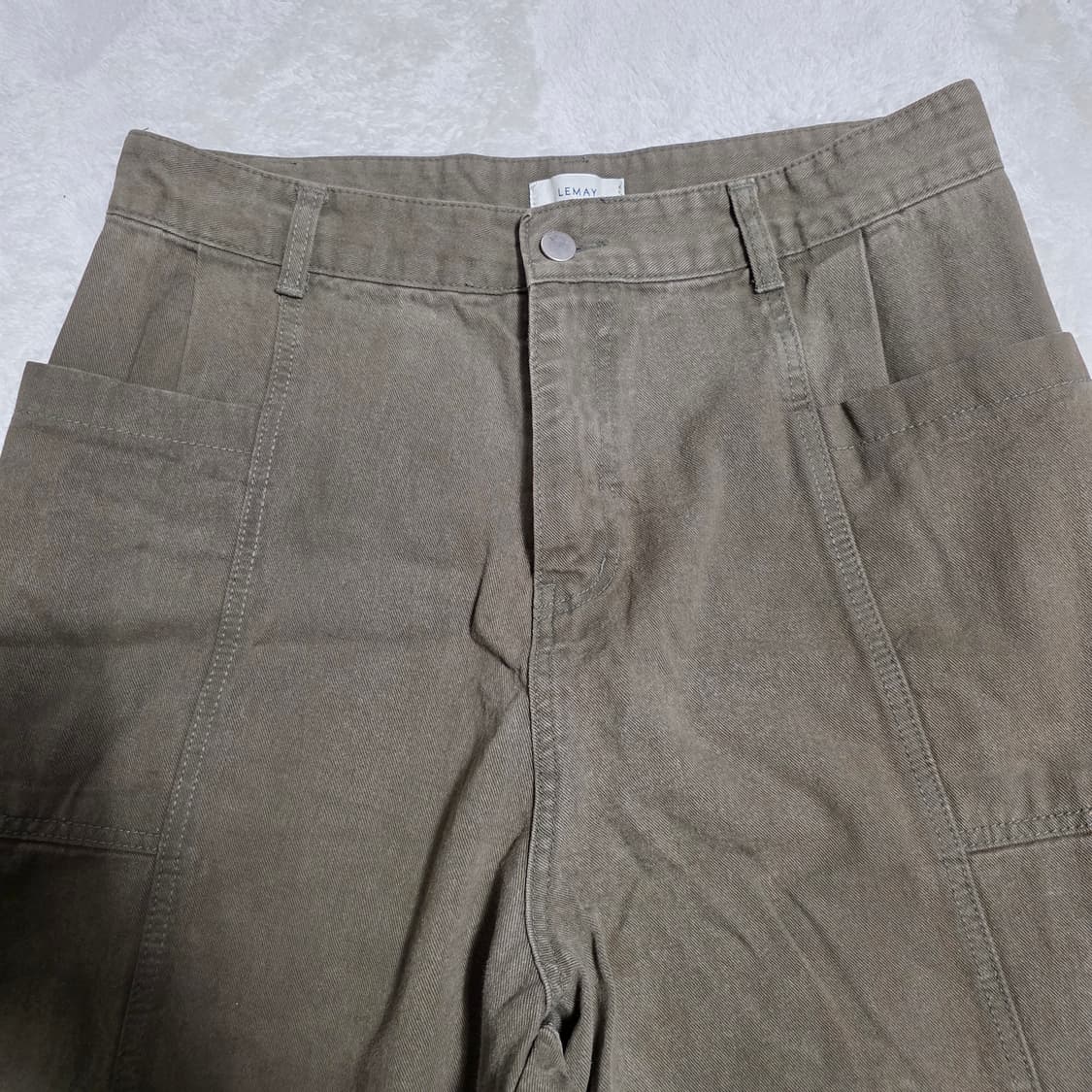 (L)LEMAY 배기 데님 팬츠 카키 상품이미지2