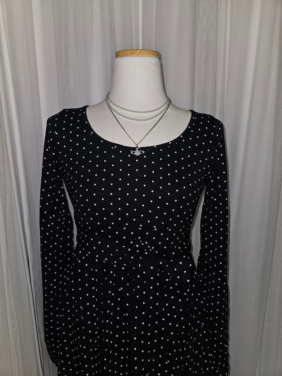 ingni 히메 도트 리본 원피스 상품이미지3