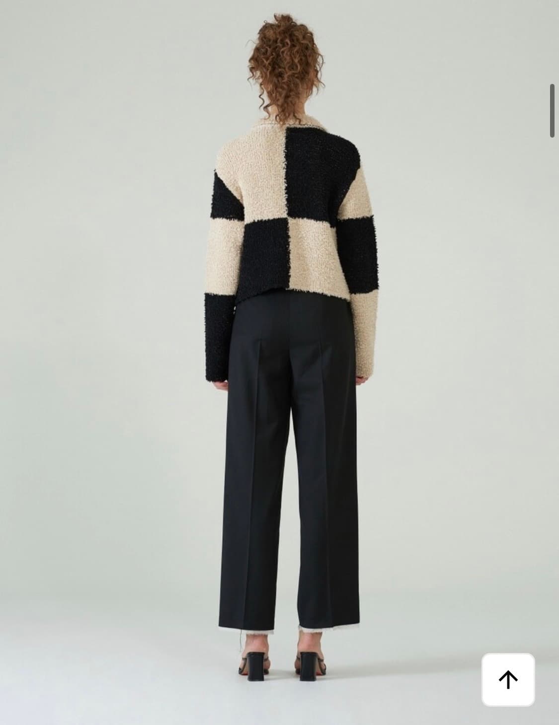 다이애그널 컬러 블록 집업 가디건 상품이미지3