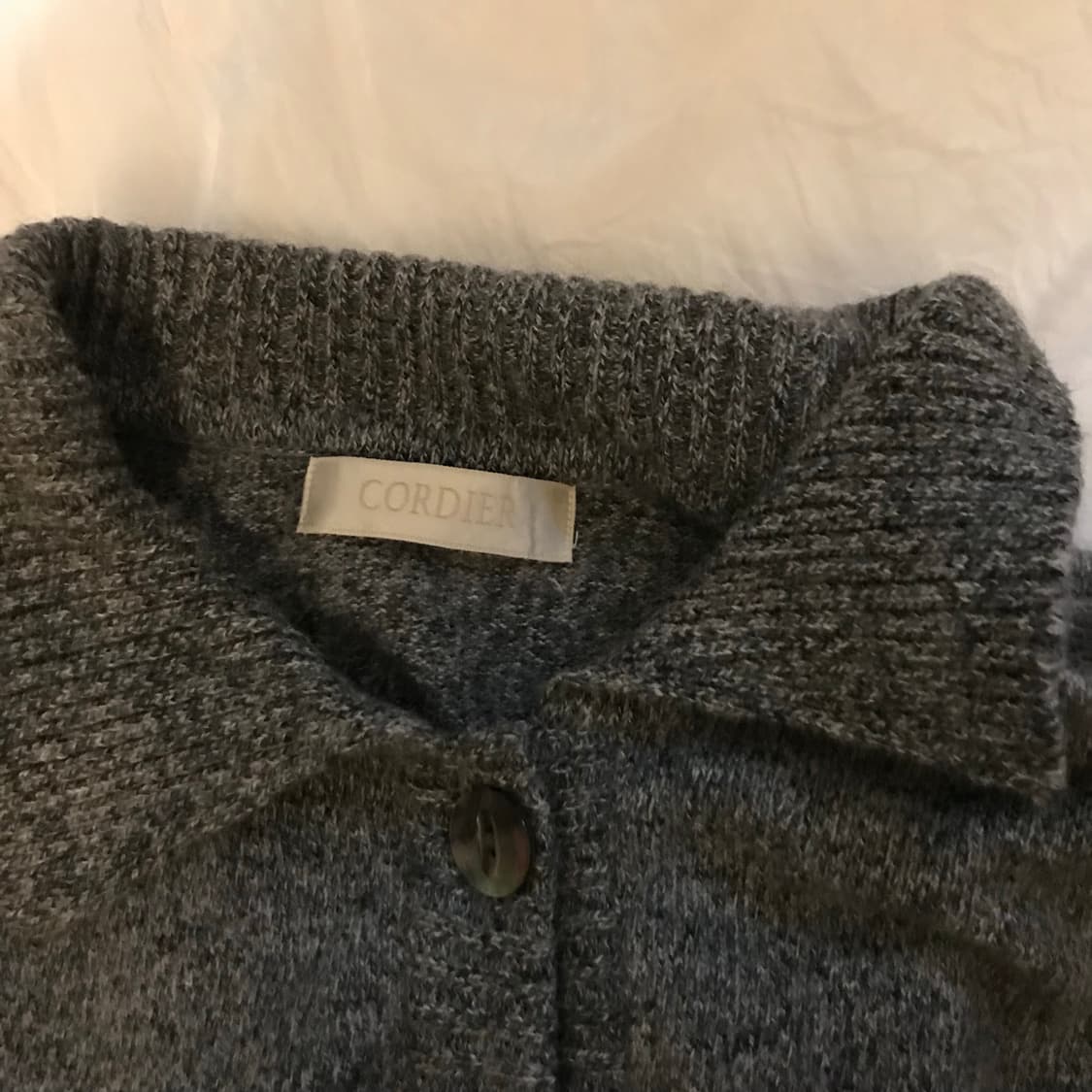 Cordier 모리걸 아가일 카라 니트 원피스 가디건 상품이미지4