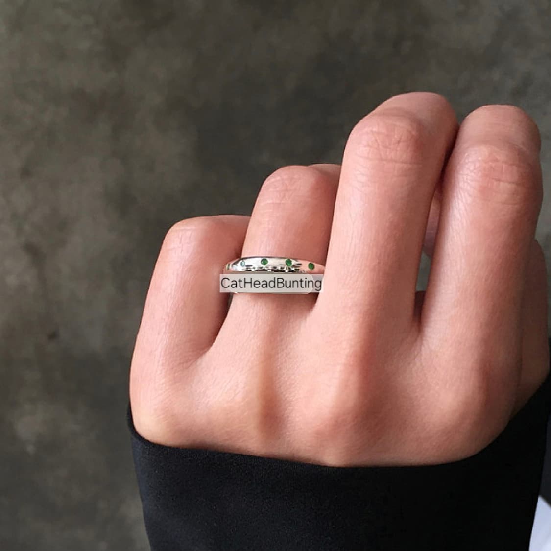 UNISEX_실버925 그린 오닉스 링 반지 [쿨거반택포] 상품이미지5